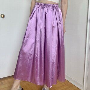 Purple Long Satin Skirt Lolita Dollette Balletcore Coquette Fairy Princess Boho